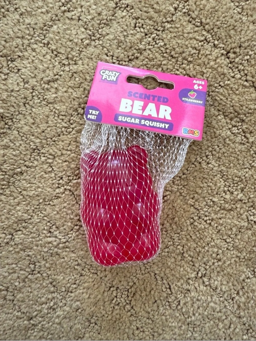 Strawberry Scented Bear Sugar Squishy - Pink (Strawberry)
